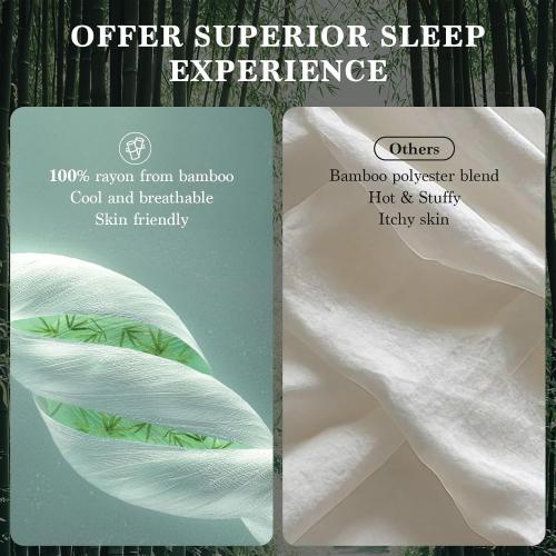 Shilucheng 100% Viscose Derived from Bamboo_ Sheets Set, Ultra Breathable Cooling Bed Sheets, 5-Star Hotel Quality Sheets, 16 Inch Deep Pocket - 6 Piece (Dark Grey, Queen)