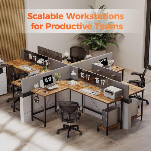 Mericonia 59 inch Large L Shaped Desk, Simple Corner Gaming Desk with CPU Stand & Hooks, Computer Desk for Home, Bedroom & Office Workspace, Rustic Brown