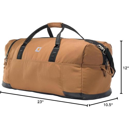 Color brown Carhartt Classic Duffels, Heavy-Duty Bag for Jobsite, Gym and Travel