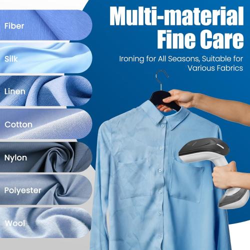 Powerful Handheld Fabric Steamer - 1800W with Fast Ceramic Heat-Up Plate, 2-in-1 Ironing & Wrinkle Remover, Steam Nozzle, Lint Brush - White, for US 120V Only