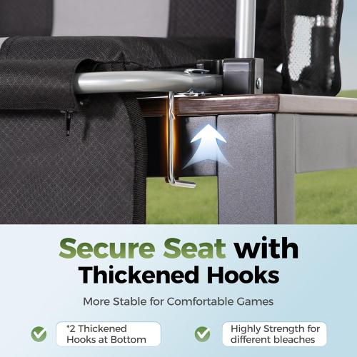 ALPHA CAMP Stadium Seat Chair for Bleachers with Back & Arm Rest