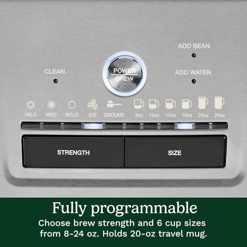 Cuisinart Coffee Maker, Grind and Brew Single Serve Coffee Maker, 6 Cup Sizes, Built-in Stainless Steel Burr Mill, Adjustable Strength, Grind Control and Over Ice Feature, Easy Cleaning, DGB-30