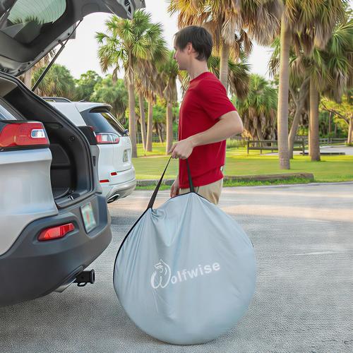 Wolfwise Pop up Beach Tent Sun Shelter with UPF50  UV Protection, Instant Easy Setup Popup Beach Shade Canopy for 3 Person, Portable & Foldable with Carring Bag, 87 ×57×47 in, Blue