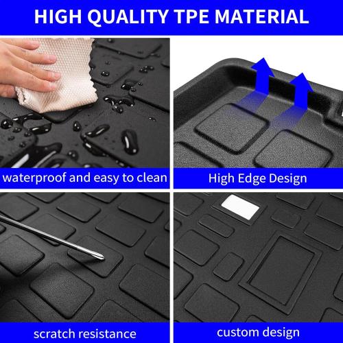 Rongtaod Floor Mats Compatible with 2020-2025 Kia Telluride 7&8 Seats (Not for 2027) Trunk Mat Cargo Mat Cargo Liner Back Seat Cover 2024 Telluride Accessories (Trunk Mat with Backrest Mat Floor Mats)