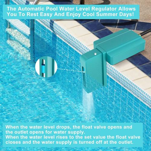 Pool Water Leveler Auto Fill, Automatic Pool Filler, Turquoise Blue