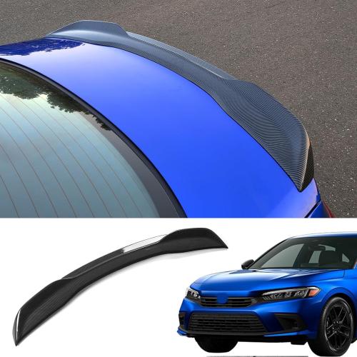 Spoiler Wing Compatible with 2022 2023 2024 2025 Honda Civic Sedan Spoiler Trunk Rear Spoiler Wing Lip for Honda Civic Sedan Accessories (Glossy Carbon Fiber Pattern)
