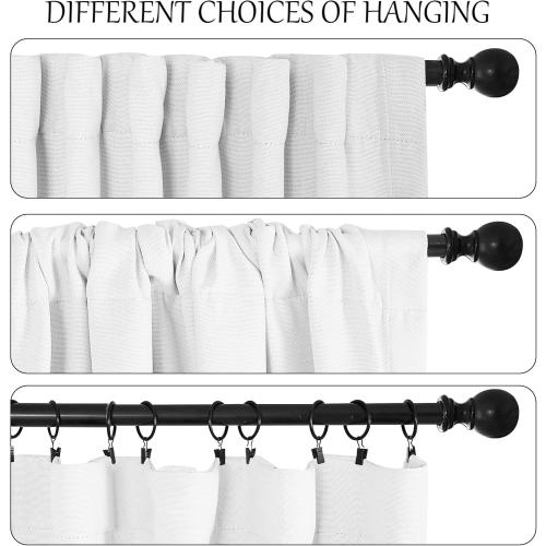 StangH Blackout Curtains 108 inches Long for Living Room, Two-Layer Faux Linen Thermal Insulated Curtains, Back Tab Thick Noise Reducing Drapes for Bedroom, Oyster White, W50xL108, 1 Panel