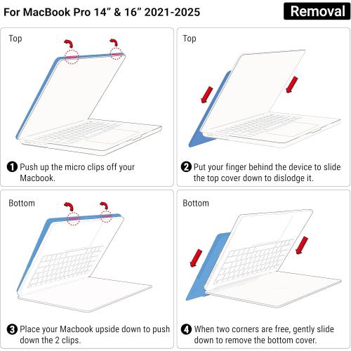 IBENZER Compatible with MacBook Pro 16 Inch Case 2026 2025 2024 2023 2022 M4 M3 M2 M1 A3403 A3186 A2991 A2780 A2485 Pro Max for Mac Pro 16,HardshellCase&KeyboardCover,Frost Clear,T16X-CL 1