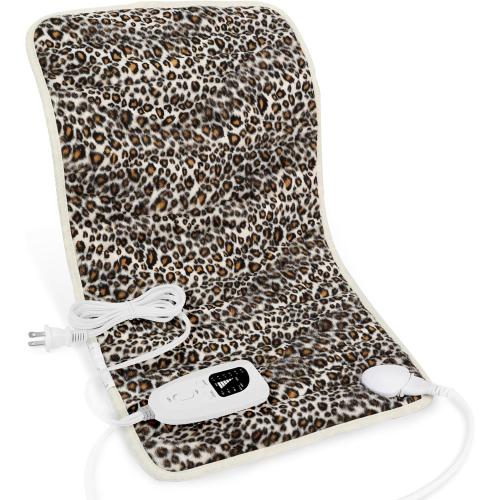 Heating Pad-Electric Heating Pads for Back,Neck,Abdomen,Moist Heated Pad for Shoulder,Knee,Hot Pad for Arms and Legs,Dry&Moist Heat & Auto Shut Off(Leopard Print, 12''×24'')