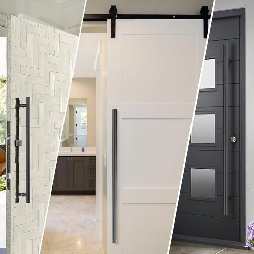 BLACK TOGU TG-6012 36 inches Solid Standoffs Heavy-Duty Commercial Grade-304 Stainless Steel Push Pull Door Handle/Ladder Shaped Door Pull Handle/Long Door Handle, Matte Black Finish