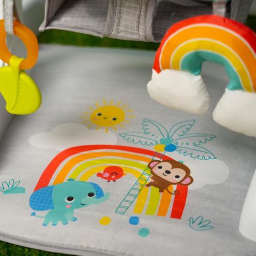 Bright Starts Learn-to-Sit Baby Floor Seat, 2-Positions Grow with Infant, Portable Baby Chair, Includes Sensory Toys, Unisex, 4-12 Months, Playful Paradise