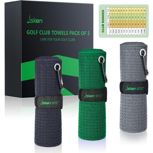 Pro Golf Towel Microfiber Golf Towel for Golf Bags (16 X 16) with Hook, Loop Fastener and Gift Box, Essentials Golf Accessories for Men, Golf Gifts for Men/Women