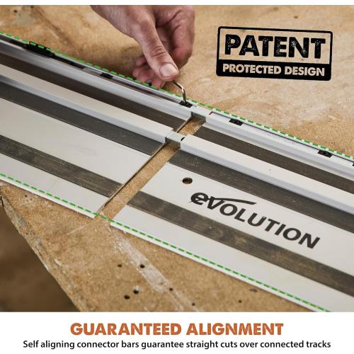Evolution ST2800-G2 110 Circular Saw Guide Rail/Track | Universal Fit: Makita, Bosch, Festool, Triton, Metabo | 110/9.2ft (2.8m) | Includes Self-Aligning Bars, 2x Track Clamps, Hex Key & Carry Bag