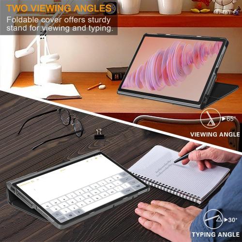 Case Compatible with Lenovo Tab Plus (TB351FU) 11.5 inch 2024 Cover,Slim Stand Back Shell Protective Smart Cover with Auto Wake/Sleep Function,Black