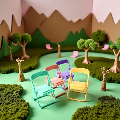 5Pcs Colourful Simulation Mini Folding Back Small Chair Model,Miniature Scene Accessories,Miniature Plastic Furniture Accessories Scene Props for Micro Landscape Dollhouse Furniture Mini Chair (1/12)