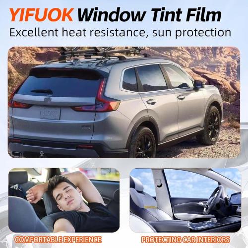 Window Tint Car 5% VLT 40 in x 100 FT 2PLY Carbon Window Film Tint for Home and Car,Automotive Window Privacy Film with Installation Tools,Blocks UV/IR Rays,Heat & Glare and Scratch Resistance