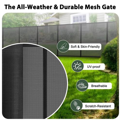 200 Retractable Baby Gates Extra Wide Dog Gates for Doorways, 48 Extra Tall Pet Gate Retractable Dog Gate, Long Baby Gate Retractable Fence Outdoor, Driveway Gate Retractable Garage Gate, Black