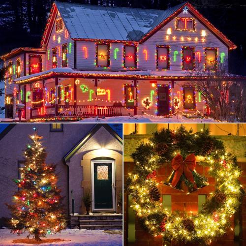 Christmas Lights 33ft 100 LED Battery String Lights with Timer Memory Function USB or Battery Powered Waterproof String Lights for Indoor Outdoor Decoration