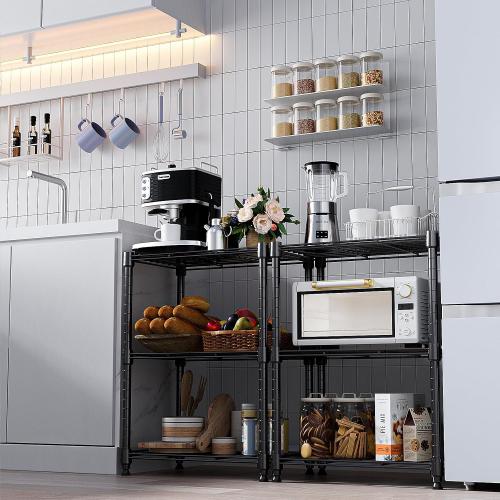 Black 11.8 D x 17.7 W x 26.3 H Shelving 450 lbs Steel Storage Shelving 3-Tier Utility Shelving Unit Steel Organizer Wire Rack for Home,Kitchen,Office (11.8 D x 17.7 W x 26.3 H)