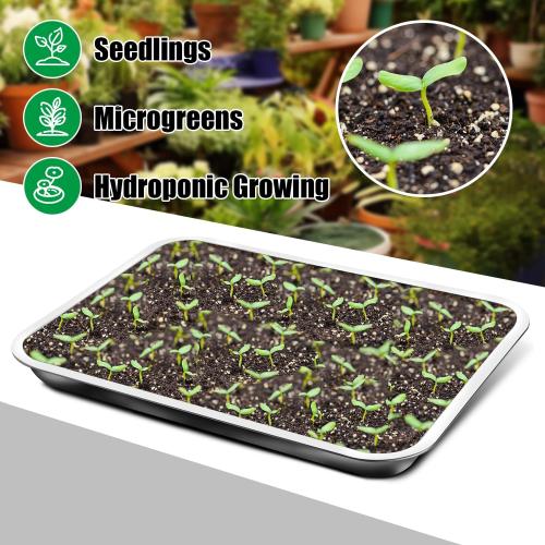 Stainless Steel Plant Trays, 20 Pack Multi-Purpose Tray for Indoor Outdoor Plants, Seed Starting Tray for Potted Plants(11.6 inch×15.2 inch, 1.45 Height, 5-Pack)