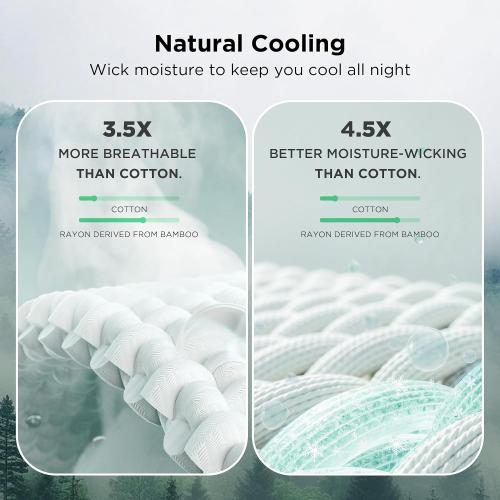 Bedsure Cooling Cotton Waffle Queen Size Blanket - Lightweight Breathable Blanket of Rayon Derived from Bamboo for Hot Sleepers, Luxury Throws for Bed, Couch and Sofa, Dark Green, 90x90 Inches