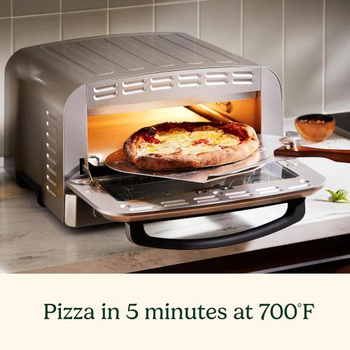 Cuisinart Indoor Pizza Oven, Bakes 12 Pizzas in Minutes, Countertop Electric Pizza Oven Heats up to 700°F, Large Viewing Window, Interior Light, Includes 12.5 Pizza Stone, CPZ-120, Stainless Steel