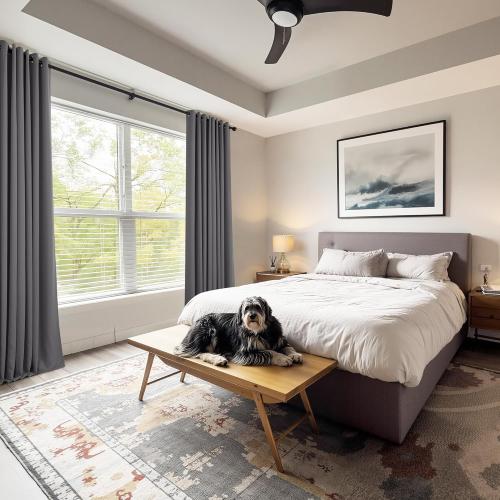 PONY DANCE Blackout Curtains for Bedroom 80 inch Long 2 Panels Set, Thermal Insulated Drapes Noise Reducing Solid Grommet Top Window Curtains for Home Decoration and Doorway, W55 x L80 inch, Grey