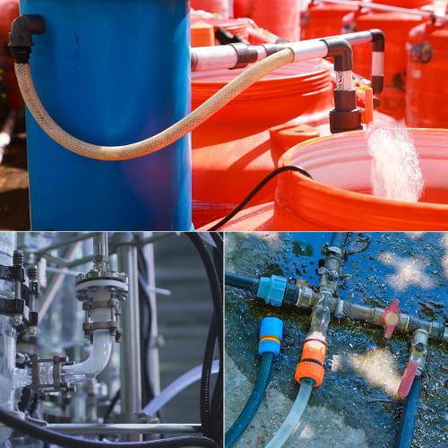 MECCANIXITY 3.3ft Clear Silicone Rubber Tubing 1/2 ID 5/8 OD Plastic Tube Flexible Air Hose for Brewing, Wine Making, Pump Siphon, 12mm x 16mm, with 2pcs Clamps