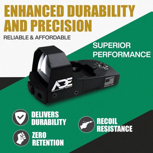 ADE RD3-006x Green Dot   D1 Rear Optic Mounting Plate/Adapter for All Glock (Non-MOS, Non-Aftermarket Slide) Standard Models,Canik TP9SF,Taurus GX4,TX22 GEN2,G3C,G3 with Factory Steel Sights Pistol