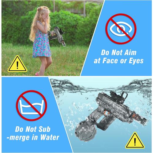 Electric Water Guns for Adults & Kids,Realistic Automatic Water Gun | with 26-32 FT Long Range,800ml Large Water Tank,Splash-Resistant Design,Summer Outdoor Pool Beach Toy for Backyard(2 Pack)