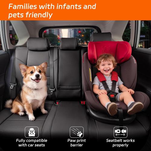 Ranaya Custom Fit Seat Covers for Subaru Forester 2019–2024 (2.5i, Premium, Sport, Limited, Touring) & 2022–2026 Wilderness, Full Set Front & Rear, Waterproof Leatherette, Pet & Kid Friendly (Black)