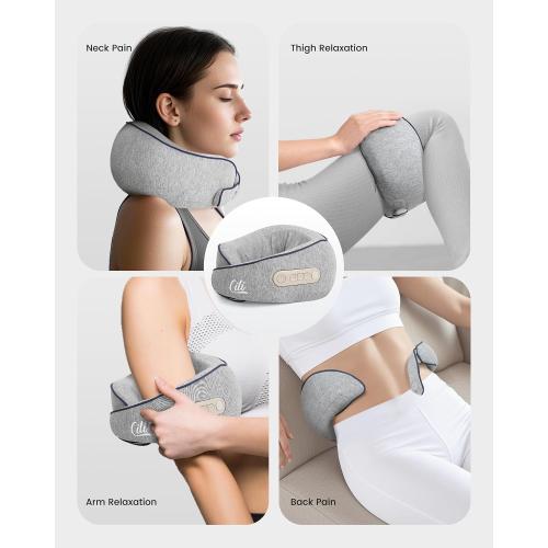 CILI Cordless Neck Massager Pillow with Heat, Shiatsu Neck Massager for Pain Relief Deep Tissue,Heated Massage Pillow for Travel,3 Adjustable Intensity, Gifts for Women Men