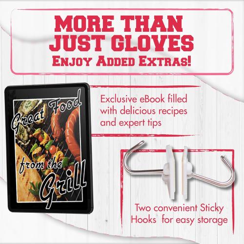 KITCHEN PERFECTION Silicone Smoker Oven Gloves For Women -Extreme Heat Resistant BBQ Gloves -Handle Hot Food Right on Your Smoker Grill Fryer|Waterproof Oven Mitts Grill Gloves |Superior Set 3 Bonuses