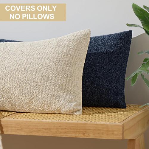 Beige Cover only ORTIGIA Boucle Decorative Lumbar Pillow Covers Beige Textured Body Pillowcase Neutral Pillowcases for Indoor Couch Sofa Bed Cushion Living Room Modern Cushion Cases