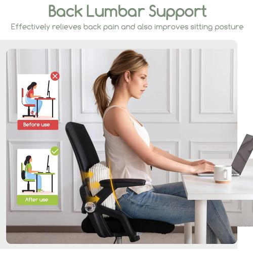HIGOGOGO Lumbar Support Pillow for Recliner Chair/Accent Chair/Couch/Office Chair, Tufted Corduroy Back Support Cushion for Elderly, Recliner Cushions for Back Rest, Pain Relief, Reading, Beige