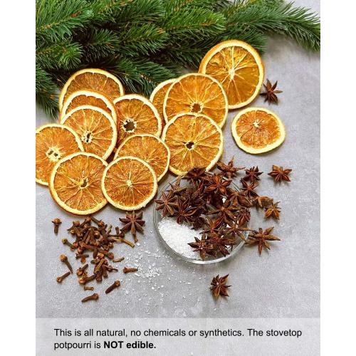 Simmer Pot Potpourri, Tis The Season Stovetop Potpourri with Dried Orange Slices, Star Anise and Clove, Simmering Potpourris for Home Fragrance, Odor Removal, Holiday, Relaxing, Housewarming Gift