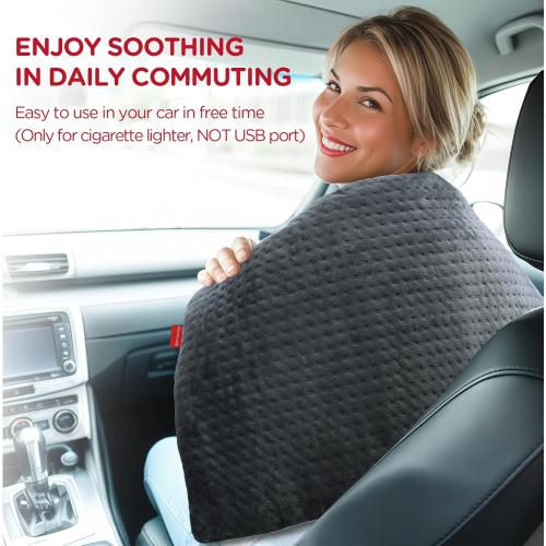 Comfytemp 12V/24V Car Electric Blanket for Back Soothing 17 x 33, 4 Heat Settings, 11 Auto-Off, Portable Mini Travel Blanket for Shoulders Neck Hip, Truck, SUV, Washable for Driver Men Women Winter