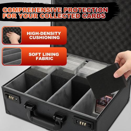 Graded Card Storage Box, Holds 170  PSA/GMA Slabs or 680  Toploaders, 4-Row Trading Card Storage Boxes for Sports Cards Fits 3x4 35pt Cards (Pure Black)