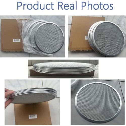 6 Packs Aluminum Alloy Pizza Pan with Holes, 8 Inch Commercial Grade Pizza/Baking Screen for Oven Round Pizza Crisper Tray Pizza Baking Tray for Home Restaurant, Seamless (8-Inch, Pack of 6)