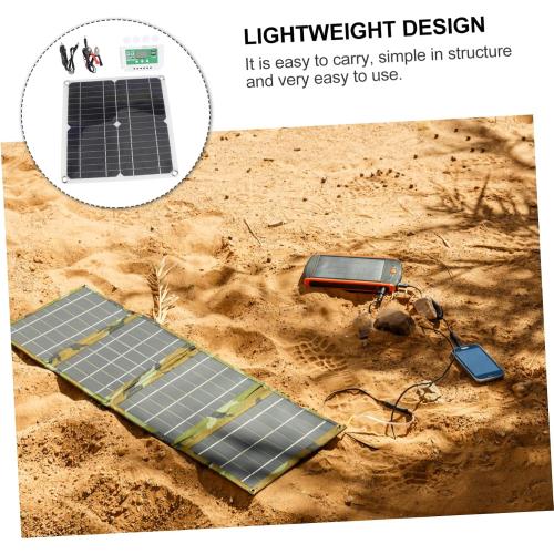 1set Solar Charging Panel Controller Flexible Monocrystalline Outdoor Charger for Camping Hiking and Travel Energy-Saving for All Devices