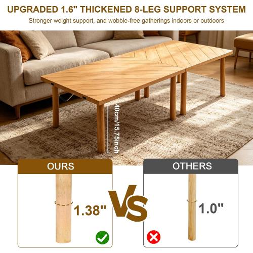 Low Picnic Table Portable, 60 X 30 Boho Picnic Table with Table Runner for Indoor,Outdoor,Camping, Wedding, Beach, Garden, Party(Large Size for 6-8)
