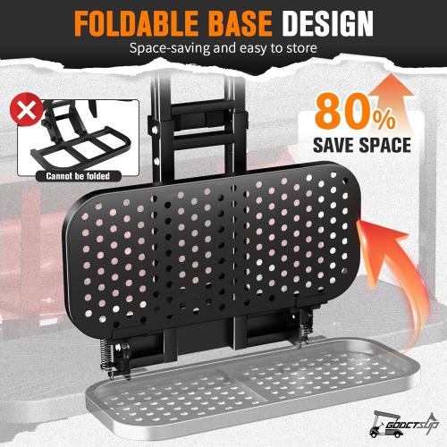 Foldable Golf Cart Bag Holder for Four Seat Golf Cart, Upgraded Golf Cart Rear Seat Bag Rack with Stainless Steel Buckle for EZGO Club Car Yamaha, Fits Safety Grab Bar Maximum 8'' Wide