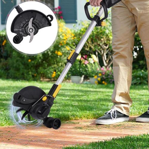 Weed Wacker Cordless, Electric Weed Trimmer Rechargeable 3 in 1, One 4.0 Ah Battery Powered Weed Whacker Cordless 20V Grass Trimmer with Blade and Charger (Two 4.0AH battries)