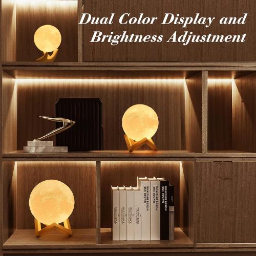 Mydethun 16 Colors Moon Lamp with 148 Combination Modes, Moon Light, Christmas Day Gift, LED Night Light Lamp for Women, Kids, Girls, Bedroom, Home Decor with Remote Control, 4.7 inches, w/Wood Stand
