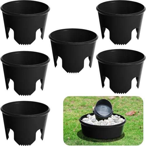 6 Pcs Lawn Light Protector, ABS Landscape Sprinkler and Light Guard, Waterproof Lawn Sprinklers Protection for Reduce Damage from Lawns Mower Outdoor Garden Park Backyard