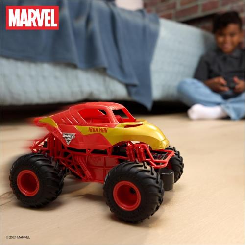 Monster Jam, Marvel Iron Man RC Monster Truck, 1:24 Scale, Kids Toys for Boys and Girls Ages 4 and up