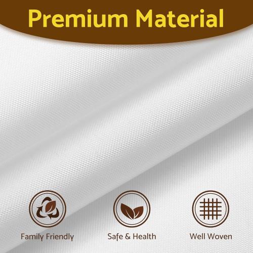Barossa Design Fabric Snap-in Shower Curtain Liner Replacement, Removable & Washable, Hotel Style, 70x54, White