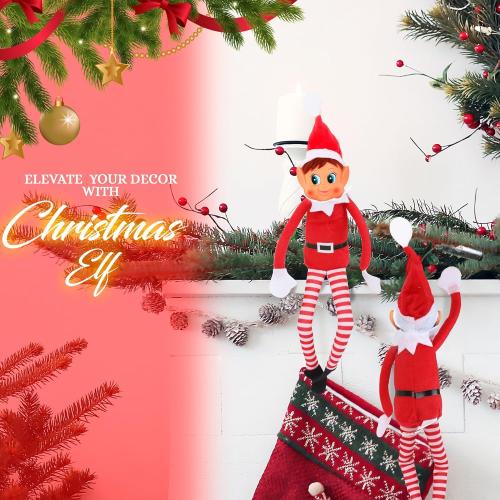 Christmas Elf Behaving Badly Plush Toy | Elfette Novelty Long Bendy Naughty Girl Christmas Doll | 12 Inches