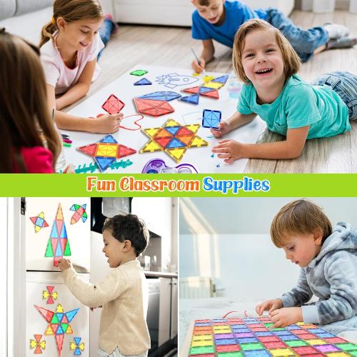 40pcs Magnetic Tiles Kids Toys STEM Magnet Toy for Toddler Magnetic Blocks Building Preschool Learning Sensory Montessori Toys for 3  Year Old Boys and Girls, Safe Creativity Toddler Kids Toy 40PCS