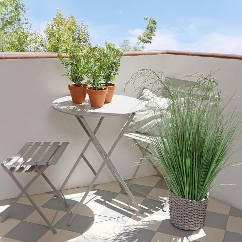 24 Bundles Artificial Grass Plants Outdoor 27.5in, Fake Tall Grass | UV Resistant, Faux Greenery Stems, Wheat Grass, Fake Bushes Shrubs Plant, For Patio Windows Box Garden Office Home Decor